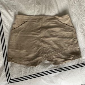 Envelope mini suede skirt
